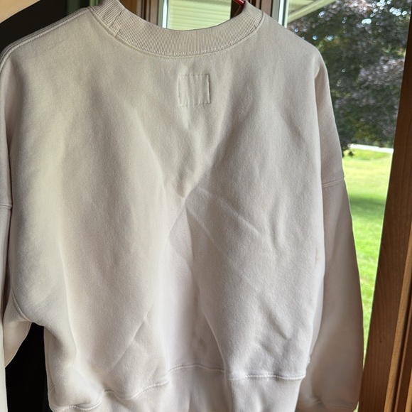 Abercrombie & Fitch Cream Crew Neck Sweater with Blue Accents - Picture 3 of 4